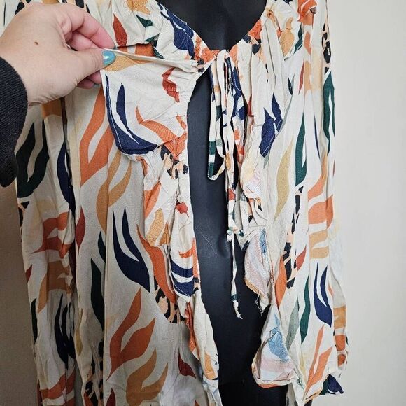 NWT Standard Issue Safari Ruffle Tie Shirt - Picture 4 of 8